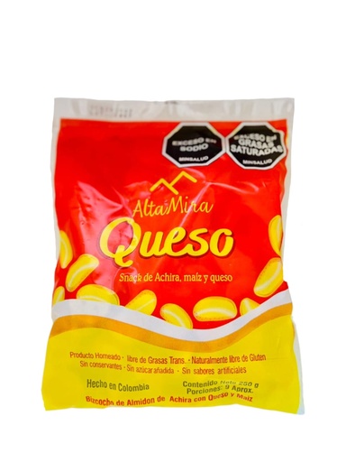 [R250] Biz. de Maíz y Queso paq 250 gr  